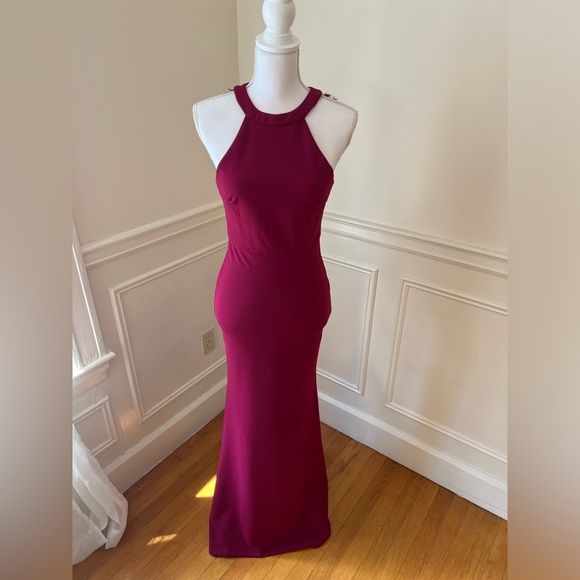 Lulus Joella Berry Red Lace Halter Dress - Picture 3 of 5